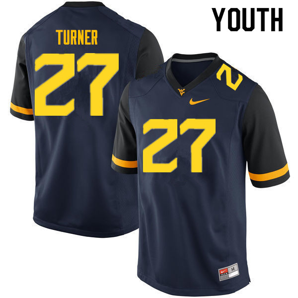 NCAA Youth Tacorey Turner West Virginia Mountaineers Navy #27 Nike Stitched Football College Authentic Jersey HU23D66RT